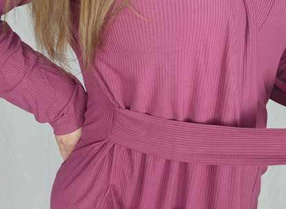 Mauve Ribbed Robe