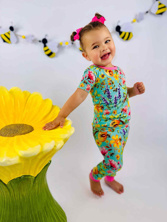 Buzzing Blooms 2 Piece Pajama Set
