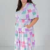 Darling Patchwork Women's Midi Dress