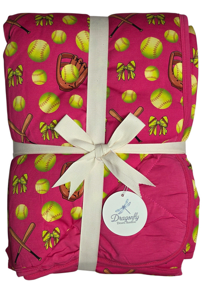 Bows At Bat 2.5 Tog Quilted Blanket