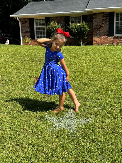 Oh My Stars Twirl Dress with Pockets & Shorts Set