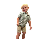 Sage Gingham Polo Shirt