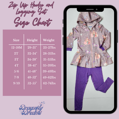 Enchanted Dreams Peplum Zip Up Hoodie and Leggings