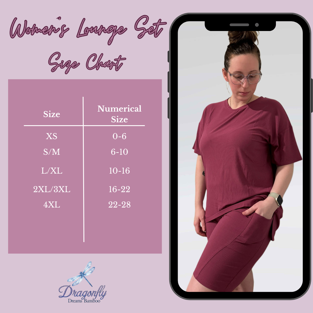 Mauve Ribbed Women's Oversized Shirt and Biker Short