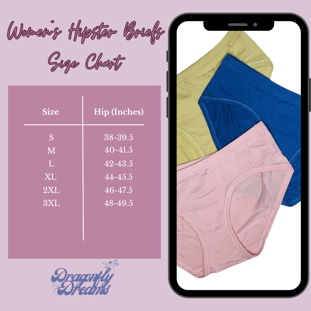 Women's Hipster Brief 3-Pack (Rose, Blue, Tan)