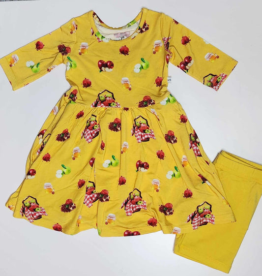 Sweet as Honey Twirl Dress with Pockets & Shorts Set