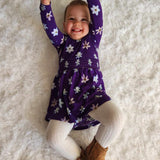 Twilight Blooms Smocked Waist Twirl Dress with Bodysuit