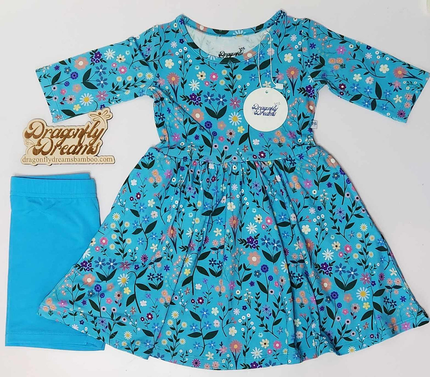 Wildflower Dreams Twirl Dress with Pockets & Shorts Set