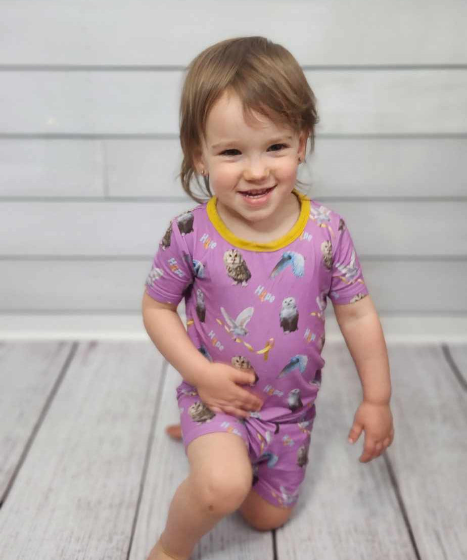 Wings Of Hope 2 Piece Short Sleeve and Shorts Pajama Set